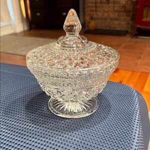 Elegant Clear Glass Candy Dish with Lid